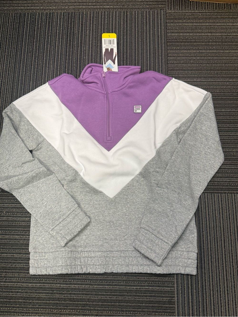 Fila Purple and White Chevron Zip Pullover